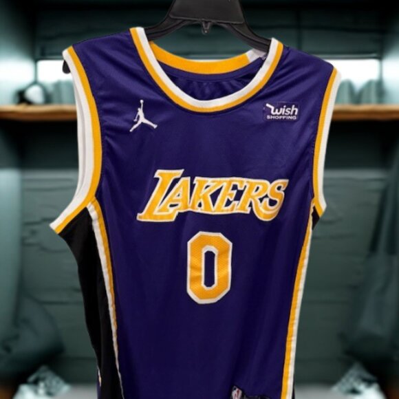 Russell Westbrook #0 LA Lakers Jersey Size 52 XL Jordan Swingman Purple NBA - Picture 1 of 4